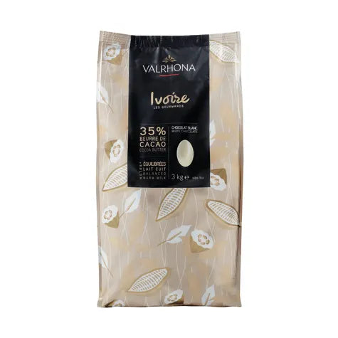 Valrhona Ivoire chocolate packaging on a white background