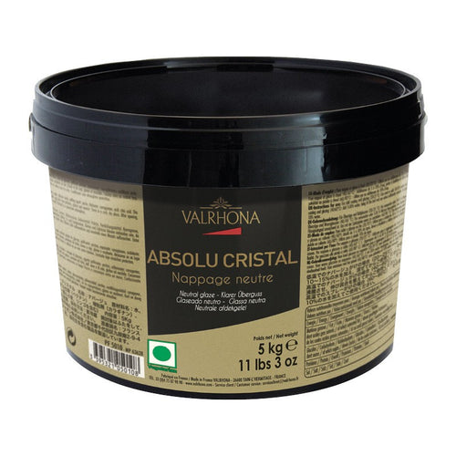 Valrhona Absolu Cristal chocolate ganache container on a white background